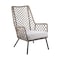 Armen Living Marco Indoor Outdoor Steel Lounge Chair with Truffle Rope and Gray Cushion LCMPCHTRU - alternate 1